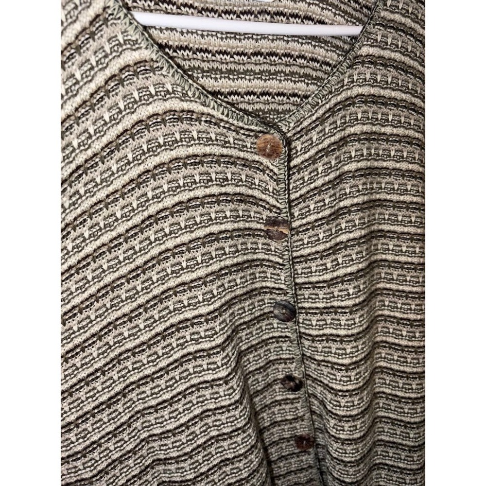 Reba Rose Womens Plus Size 22/24 Striped Short Sleeve Cardigan Sweater Knit Top - Picture 2 of 5